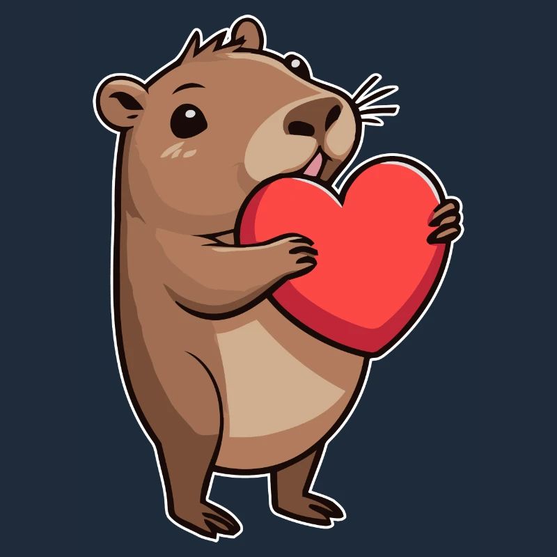 Capybara mit Herz Valentinstag