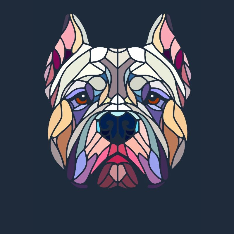 American bully geometric art, polygon head