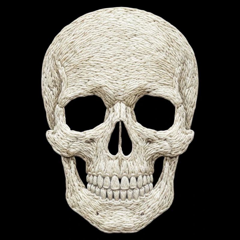 Skull in embroidered look (printed)