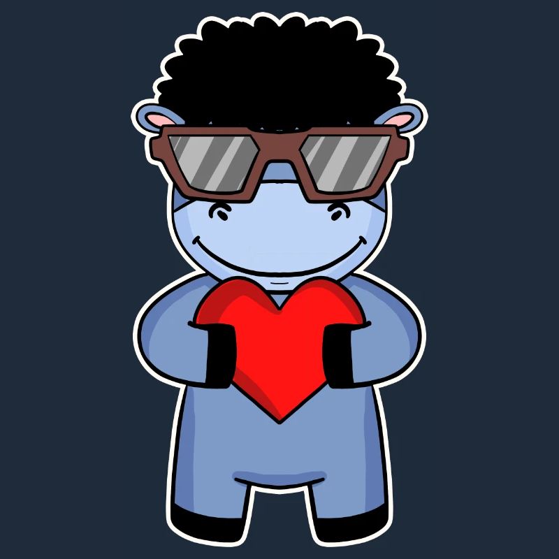 Donkey with sunglasses and heart