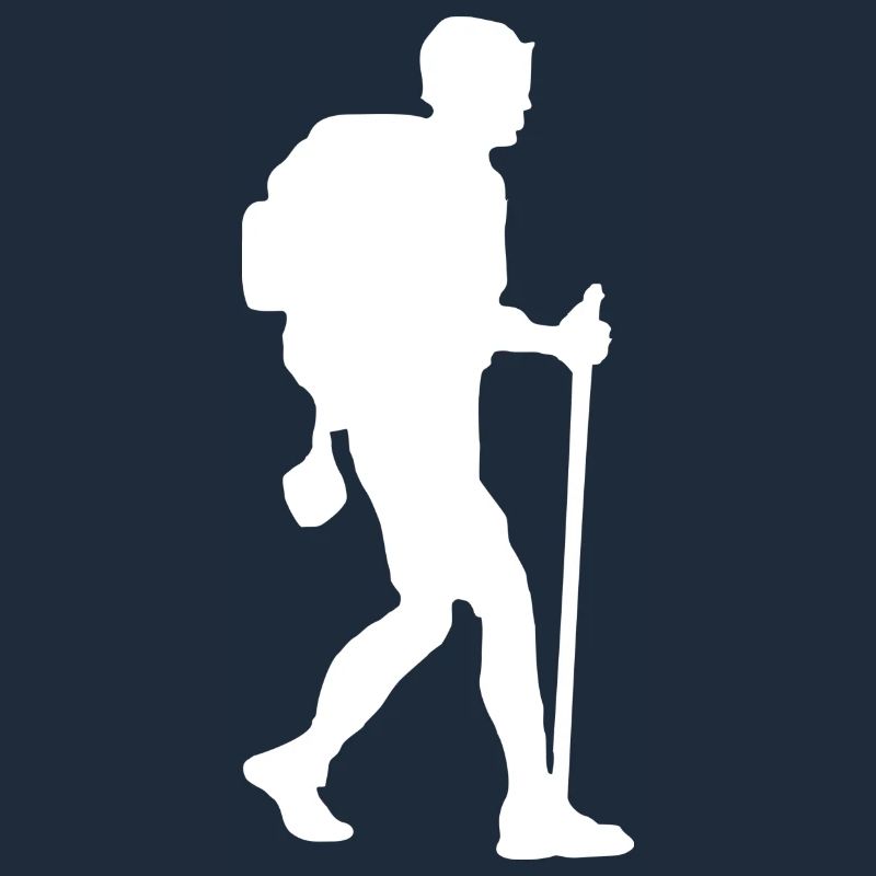 Hiker backpacker white