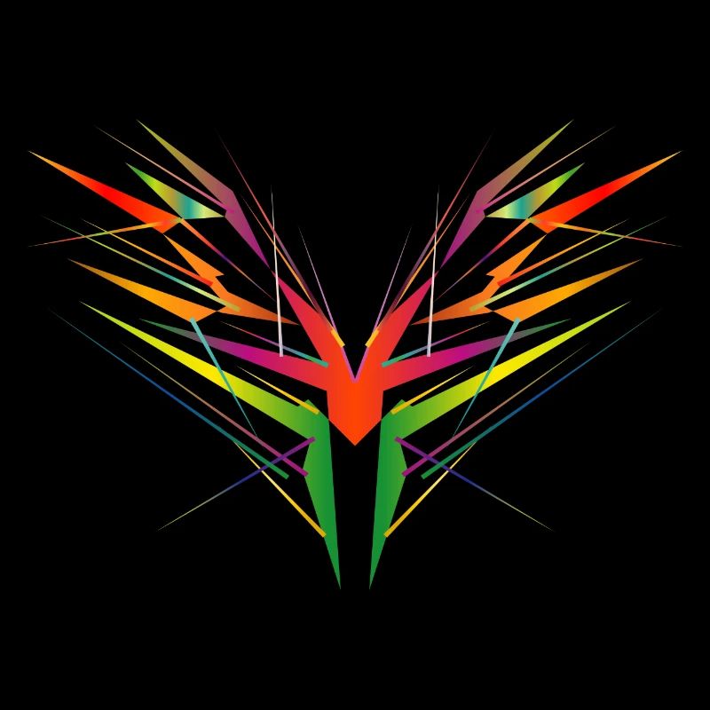 colorful abstract wing shape