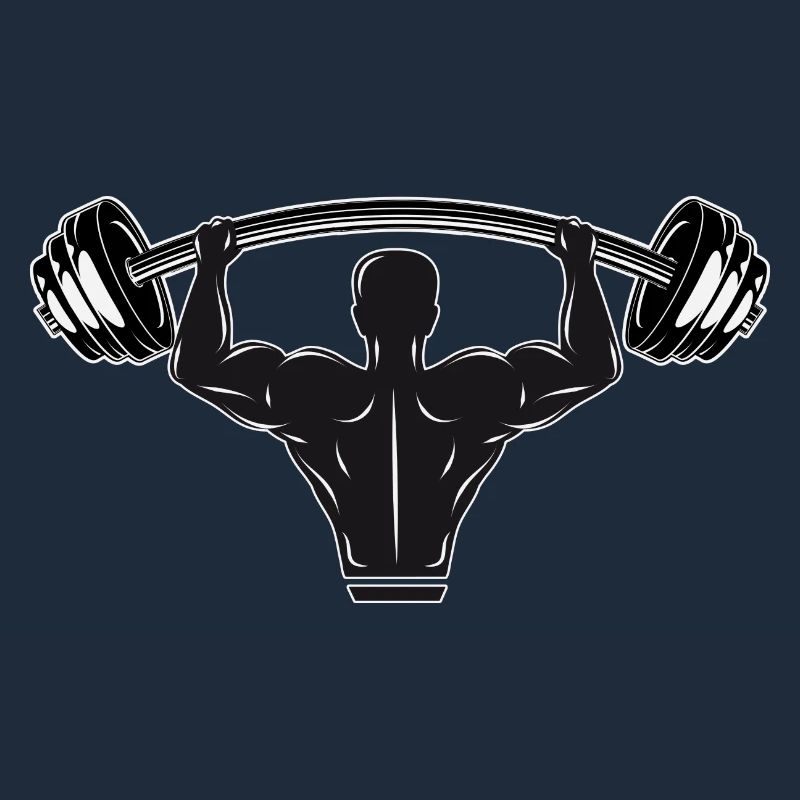 Haltère à la main - bodybuilder avec poids