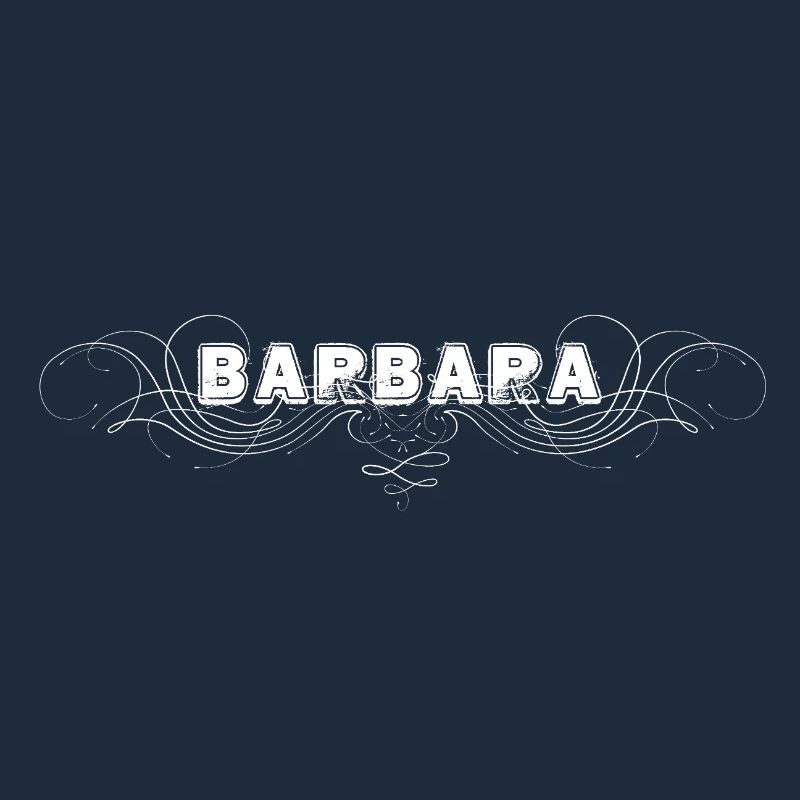 Lettrage BARBARA avec lignes décoratives