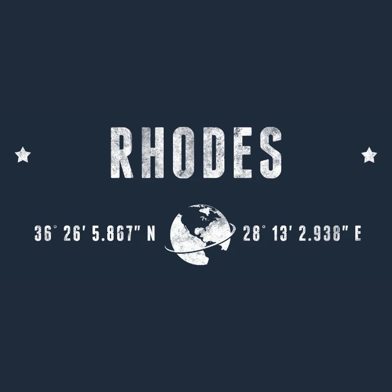 Rhodes Stylized Geographical Coordinates