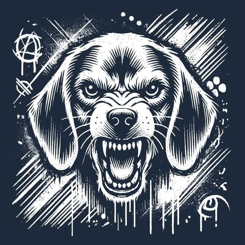 Beagle plus agressif que dans le style graffiti cool
