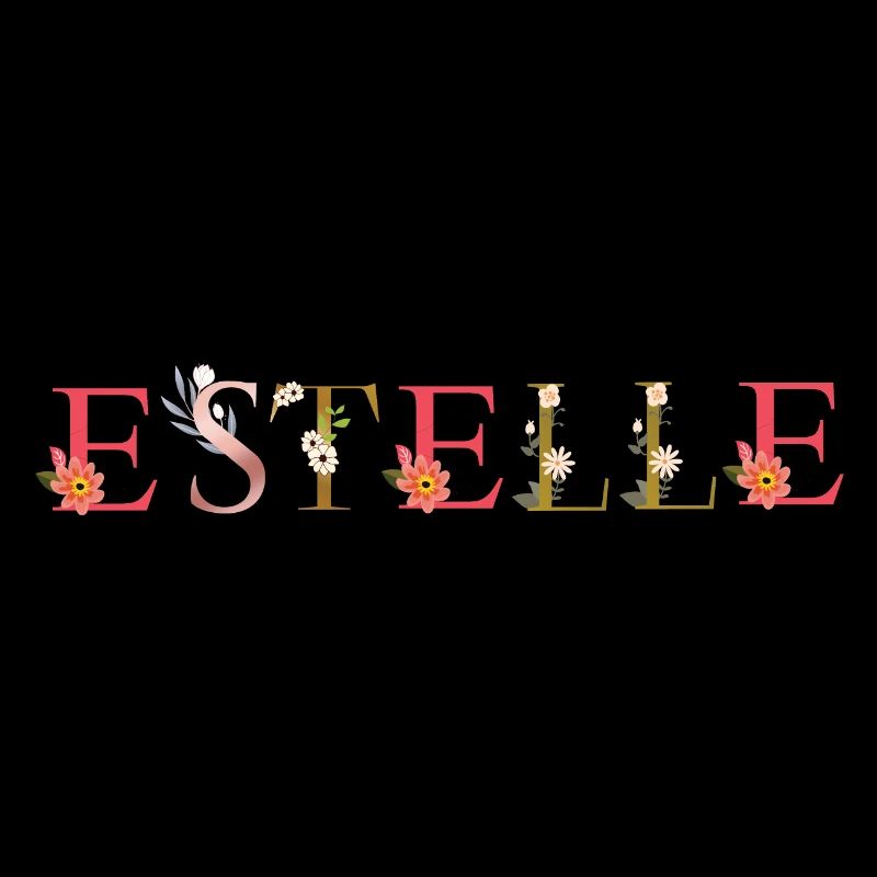 Le nom ESTELLE est décoré de fleurs