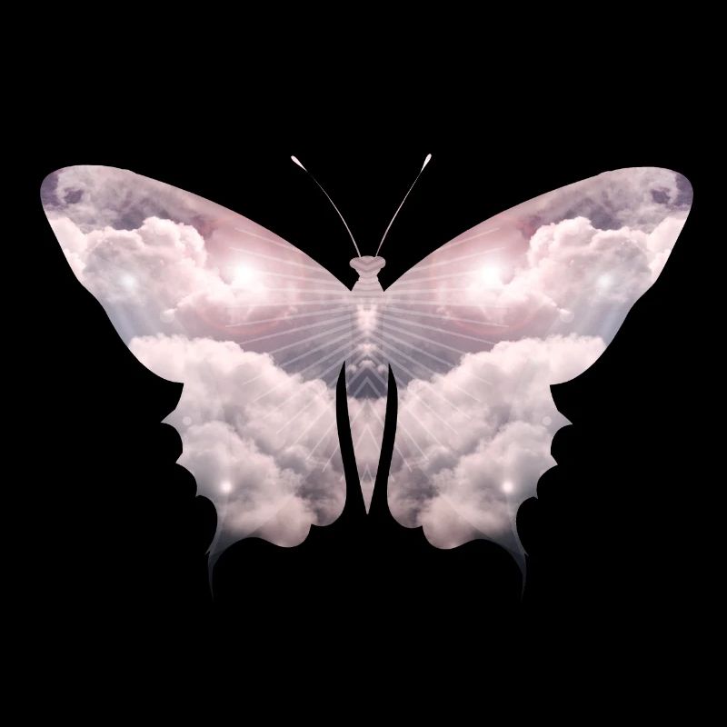Un papillon céleste de nuages délicats