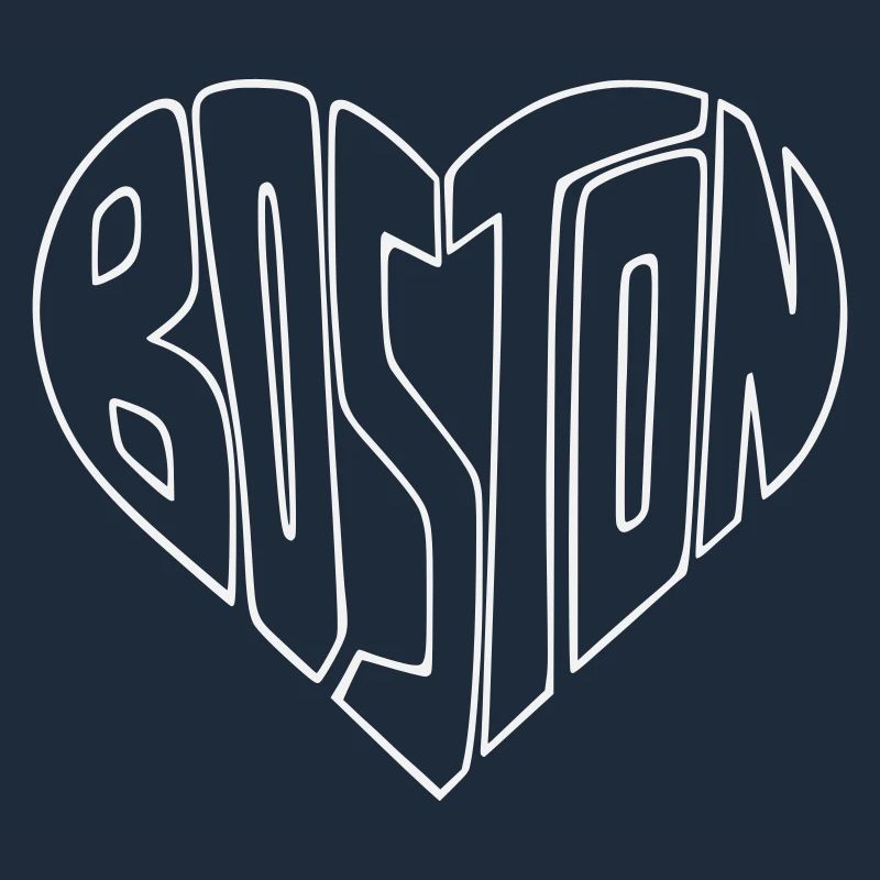 Boston Heart Typo Design