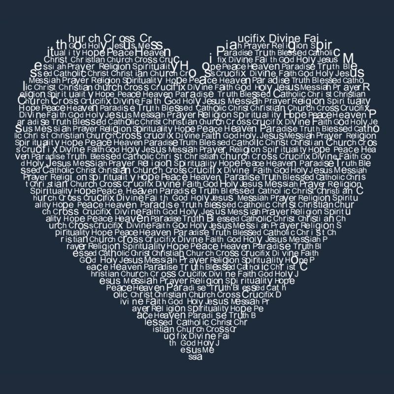 Text Heart Collage Print