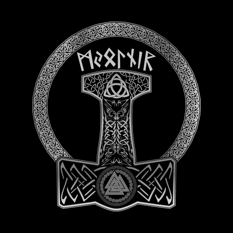 Mjolnir Wikinger Thor Hammer Runen Keltisch Knoten