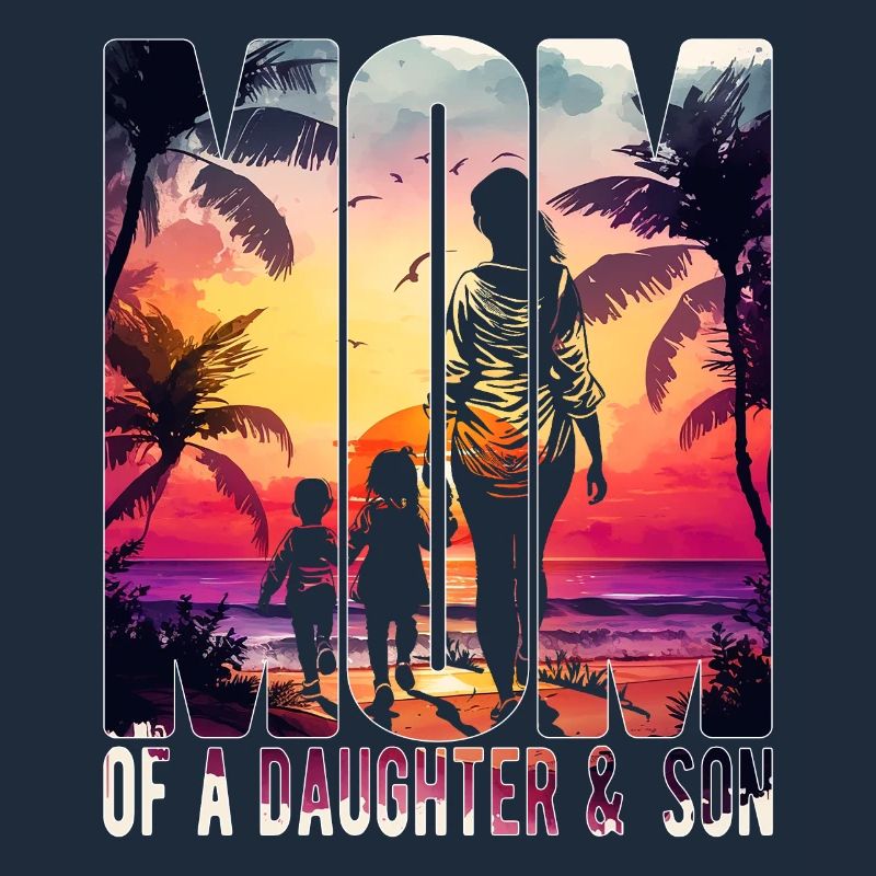 Mutter mit Tochter Sohn Muttertag Strand Mama Kind