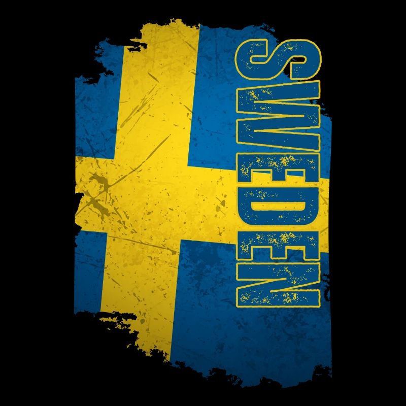 Drapeau vertical de la Suède, j’adore la Suède