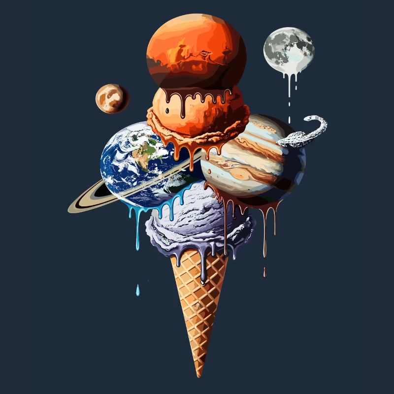 Planeten Eiscreme Waffel Kosmische Einskugel