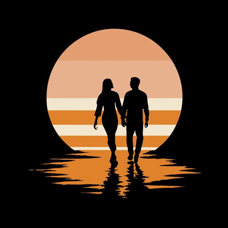 Coucher de soleil romantique sur la plage
