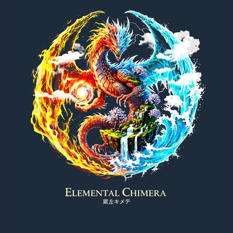 Elemental Chimera – Fire & Water Dragon 