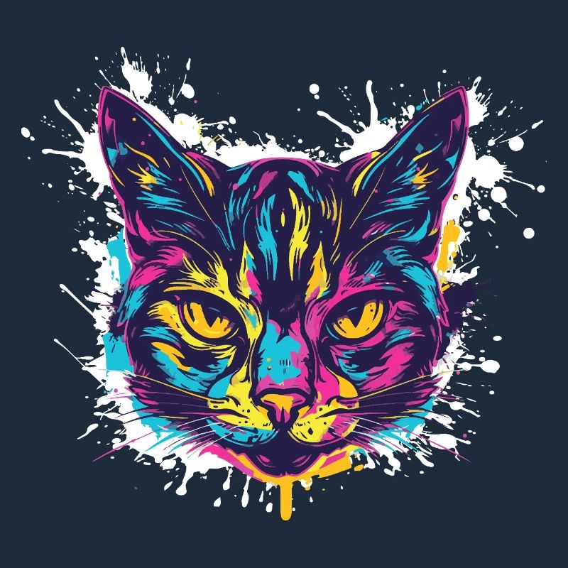 Cat Splatter Paint Blobs