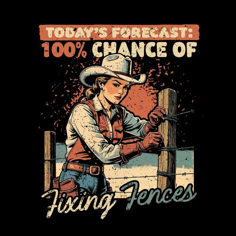 Femme de fermier Mère réparant des clôtures