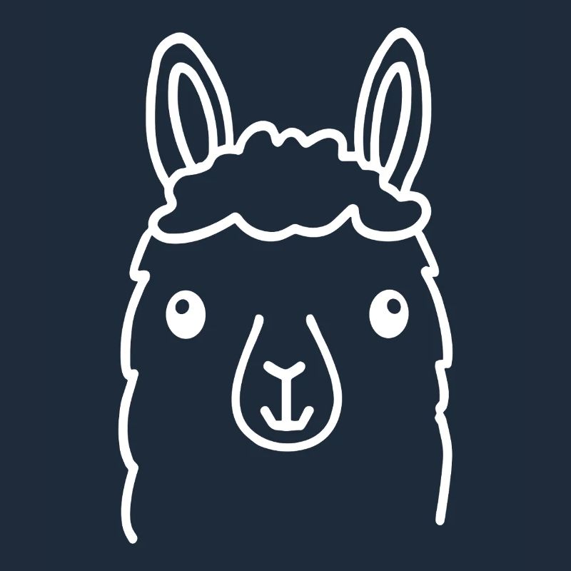 Süßes Alpaka Llama Kopf Line Art