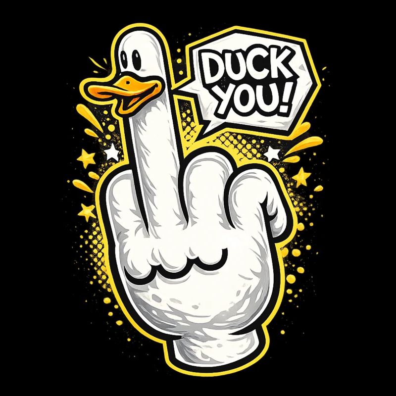 Duck You! Cheeky duck middle finger design