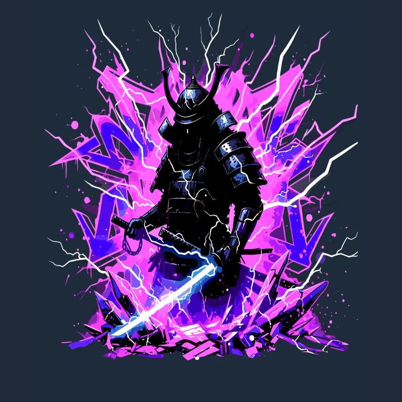 Cyber Samurai – Synthwave Katana Geist