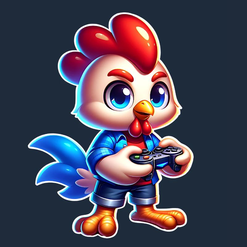 Gaming Huhn mit Controller