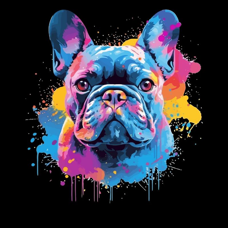 Art éclaboussuré de chien bouledogue français Coloré