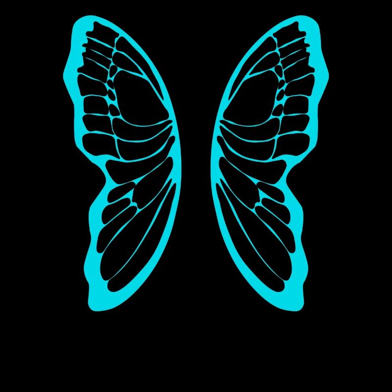 Turquoise butterfly wing pattern on black