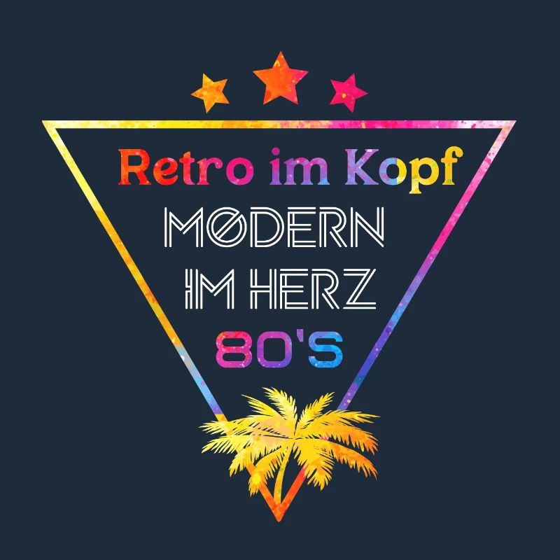 80s Neon Palm Trees Triangle Shirt