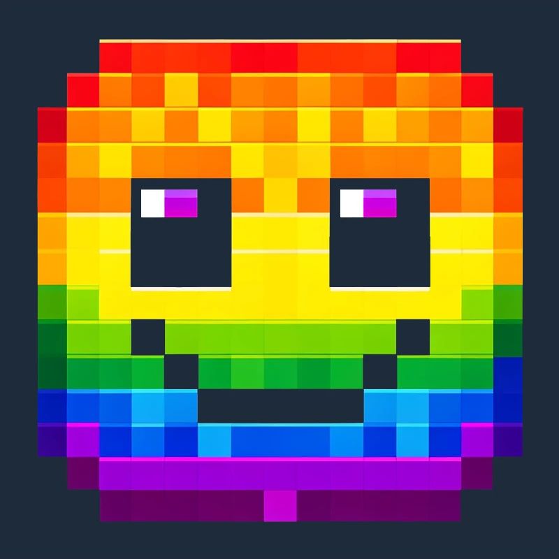 Visage pixelisé Rainbow Smile