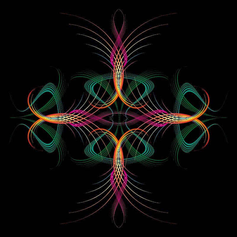 very delicate dynamically flowing cross ornament
