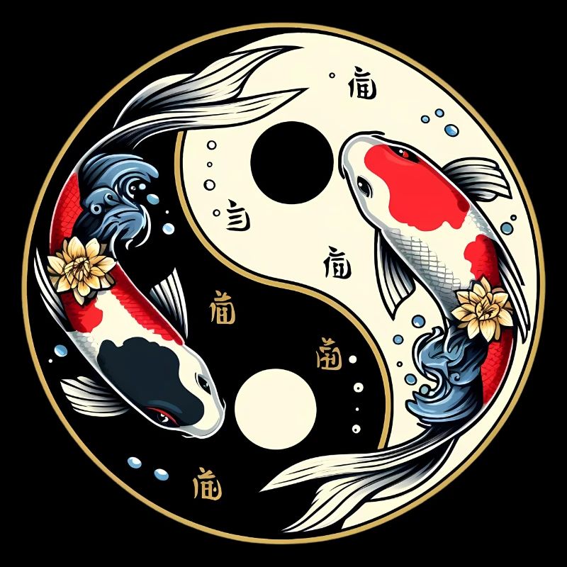 Yin Yang Koi Fish Design