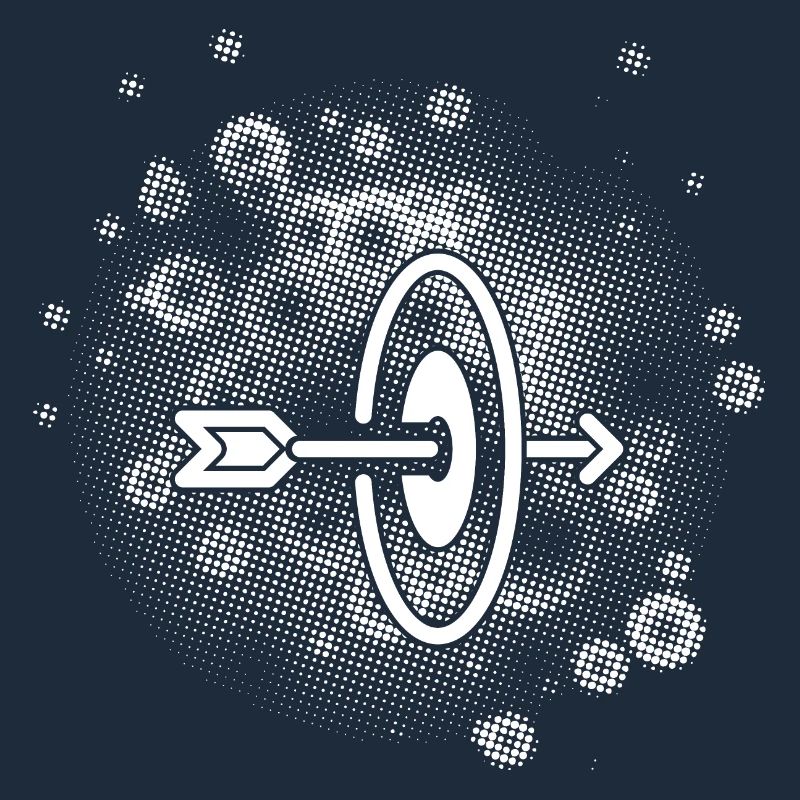 Flèche avec arrière-plan de points