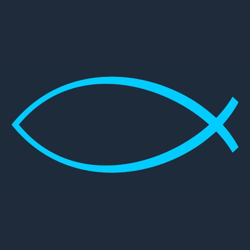 Ichtus poisson bleu clair