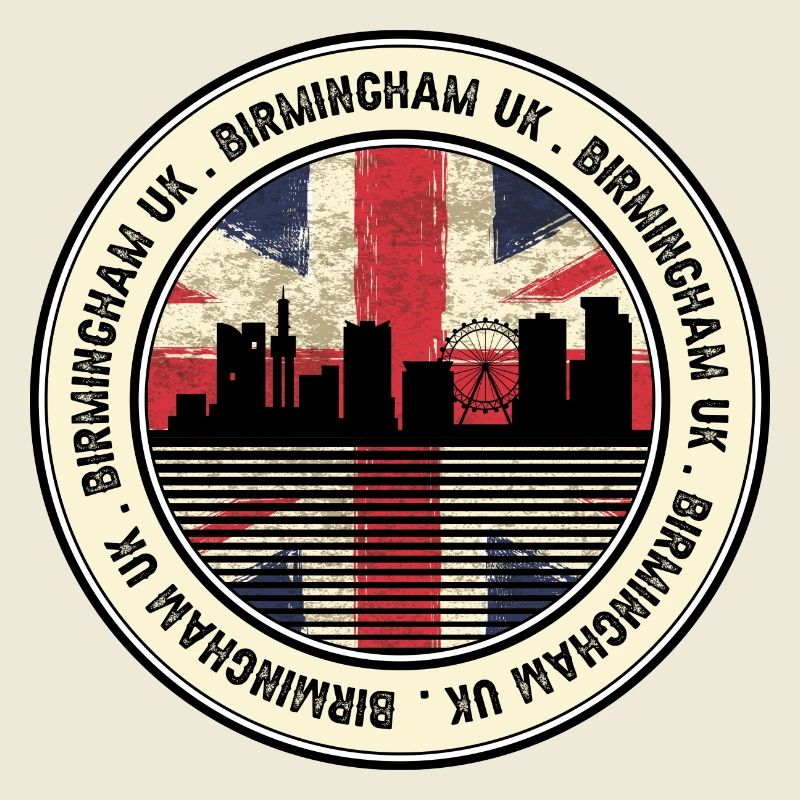 Skyline du drapeau Union de Birmingham, Royaume-Uni