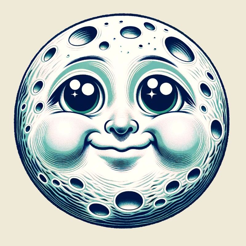 Funny Moon with Face