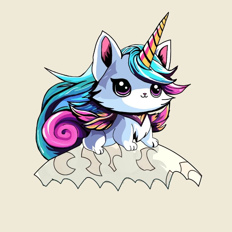 Chat licorne Féerique