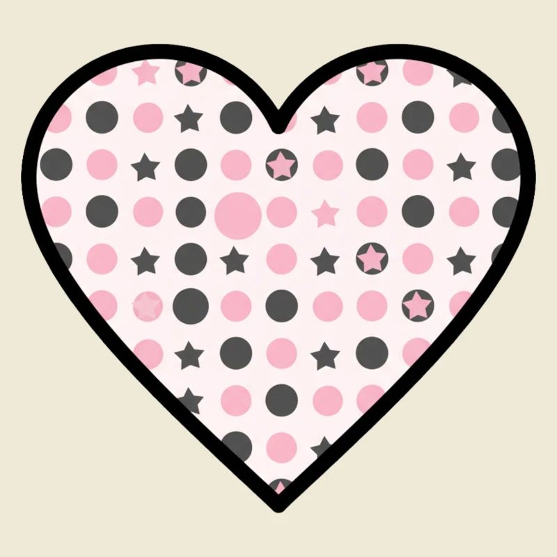 Heart Pattern Star Dots Cute Vector