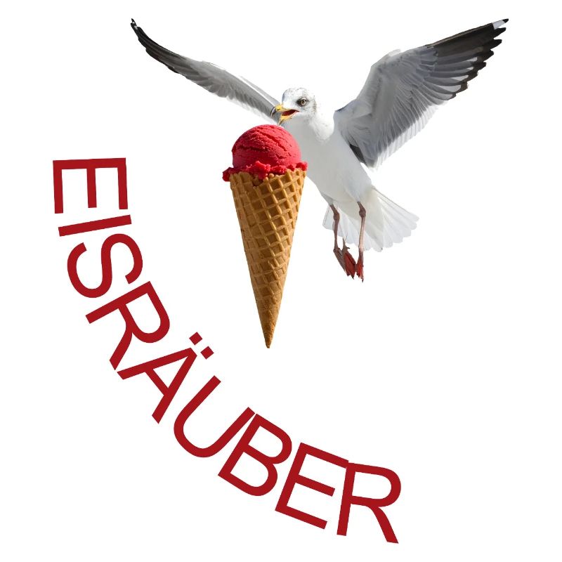 Möwe mit Eiscreme Eisräuber