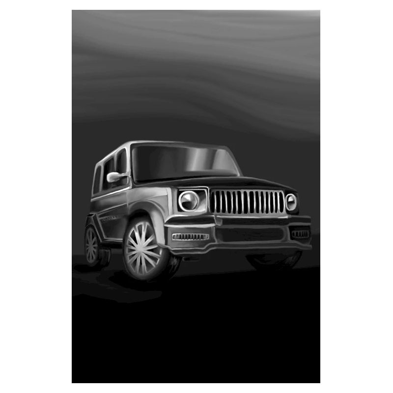 Impression d’art SUV noir et blanc