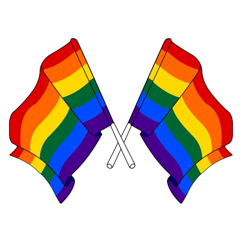 Two rainbow flags