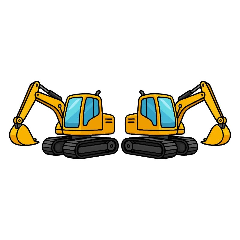 Silhouette de machine de construction double