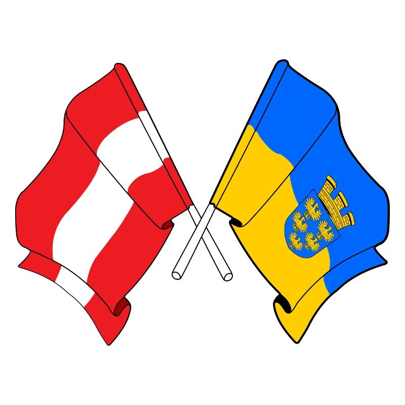 Austria & Lower Austria Crossed Flags