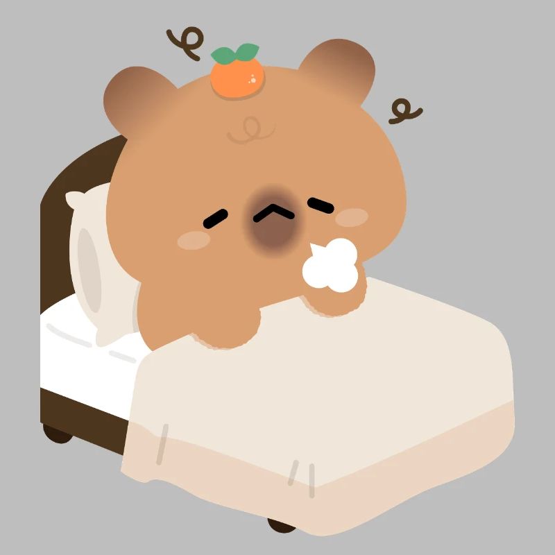 Søvnig Capybara i hyggelig seng