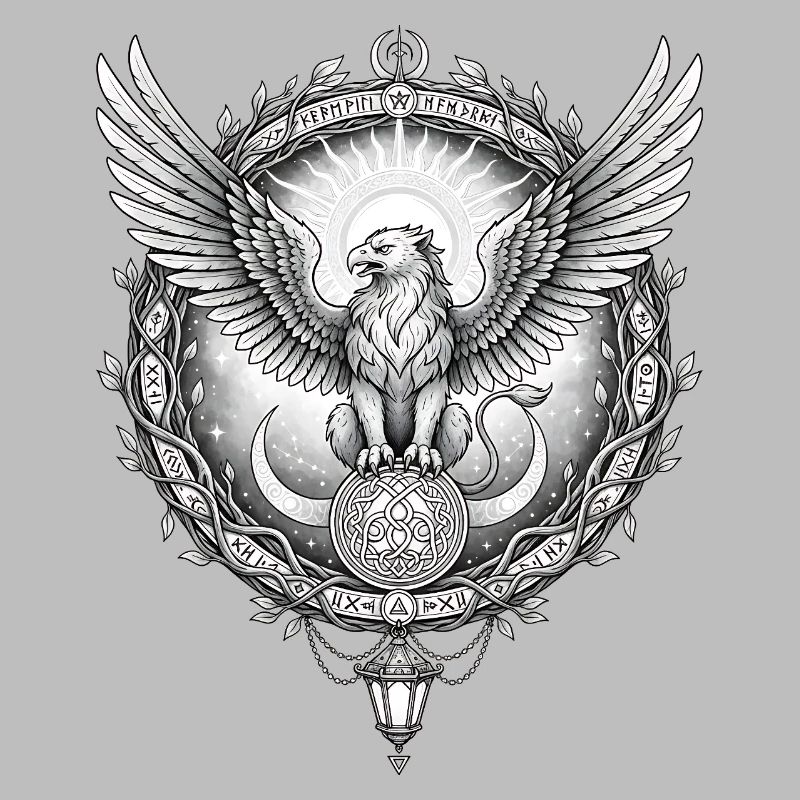 Cosmic Eagle with Rune Ring