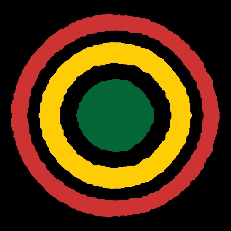 Abstract Concentric Reggae Circle Design