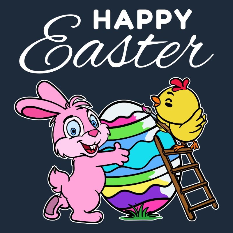 Happy easter bunny easter bunny chick hen egg