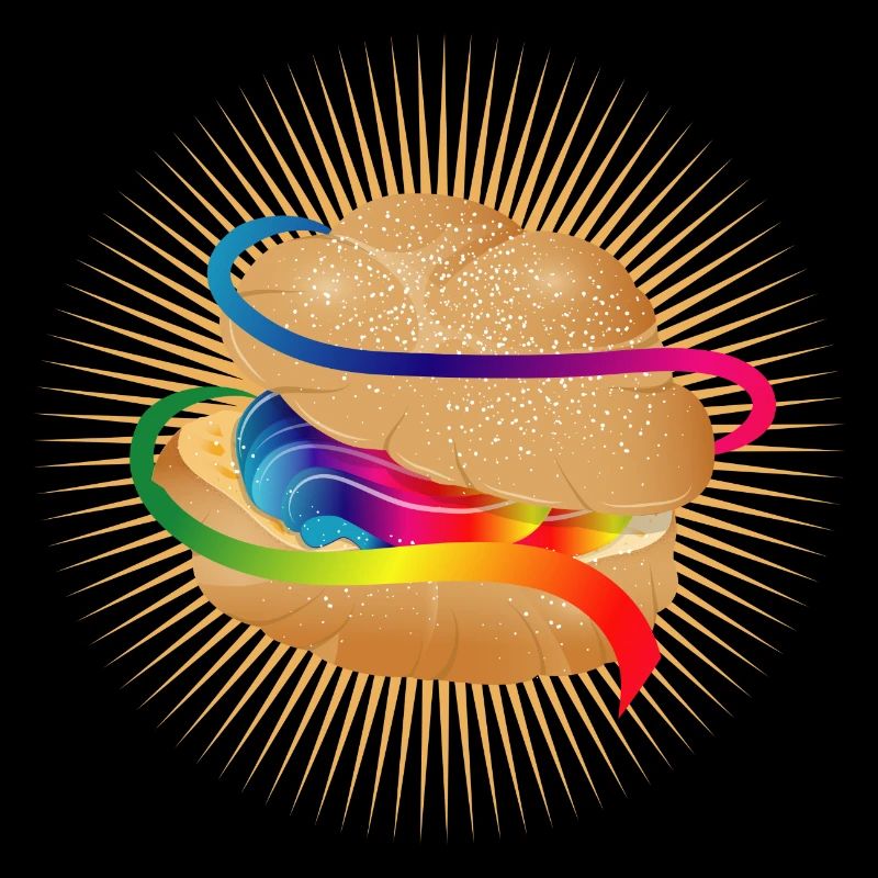 Illustration eines bunt gefüllten Windbeutel