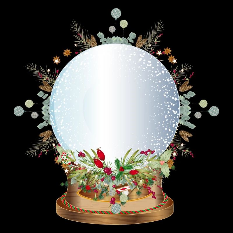 empty nostalgic snow globe to label