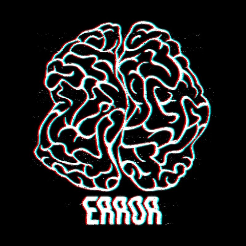 Neon Glitch Brain Error